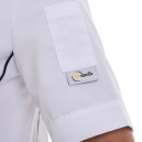 Veste de Cuisine Femme Blanche Liseré Noir Aération Côté Manches Courtes - MANELLI - 5
