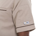 Veste de Cuisine Beige Liseré Long Marron - MANELLI - 5