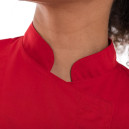 Veste de Bouchère Femme Manches Courtes Rouge - MANELLI - 4