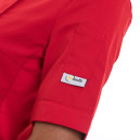 Veste de Bouchère Femme Manches Courtes Rouge - MANELLI - 5