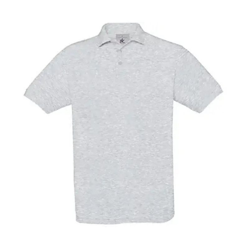 Polo de Travail Coton Homme Blanc/Gris Chiné - TOPTEX