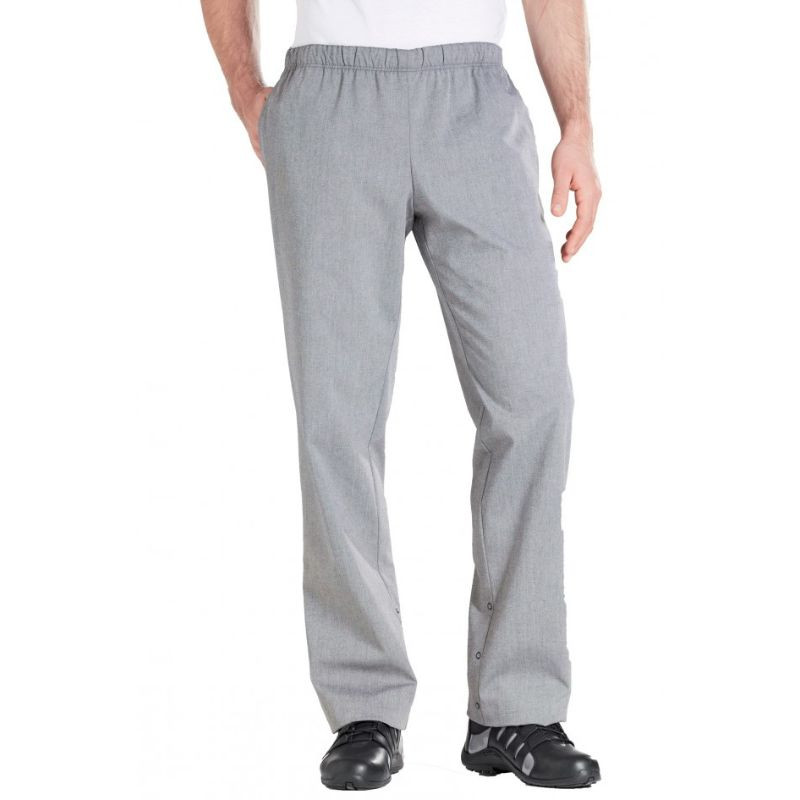 Pantalon de Cuisine Homme Gris Ceinture Élastique - BRAGARD