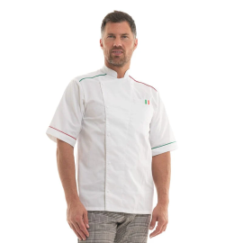 Veste de Cuisine Homme Florence Manches Courtes Blanc - MANELLI