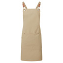 Tablier Bavette à Bretelles Croisées beige foncé