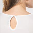 zoom fermeture blouse crêpe blanche manches longues femme - TOPTEX