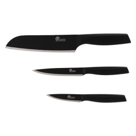 Set 3 Couteaux de Cuisine Lame Noire - PRADEL