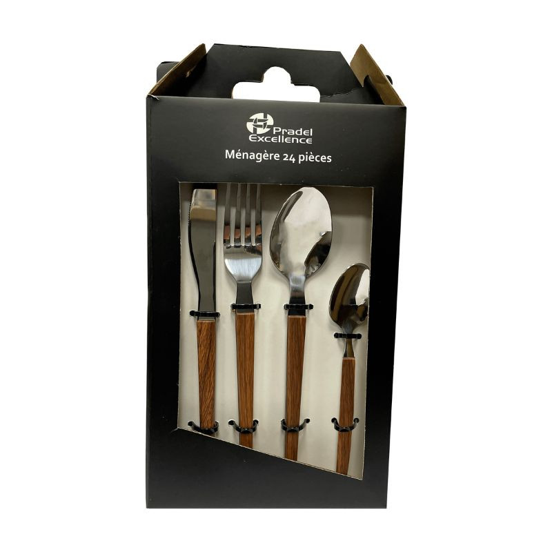 Ménagère 24 pièces PERTH Façon Bois – PRADEL