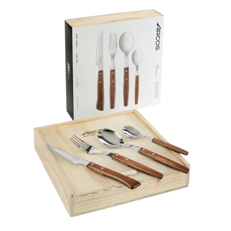 Coffret Couverts Bois Gregorio 16 Pièces - ARCOS