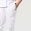 Pantalon de Cuisine Femme Poches Latérales Blanc - MANELLI