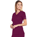 Blouse Médicale Femme Manches Courtes Core Stretch – CHEROKEE - Bordeaux