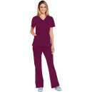 Blouse Médicale Femme Manches Courtes Core Stretch – CHEROKEE - Bordeaux