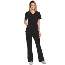 Blouse Médicale Femme Manches Courtes Core Stretch – CHEROKEE - Noir