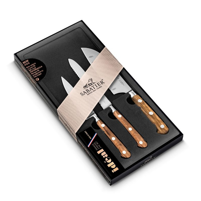 Coffret 3 couteaux Provençao Office + Universel + Mini Santoku – SABATIER