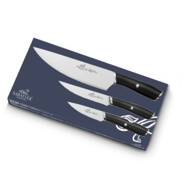 Coffret Cuisine 3 Couteaux Pyxis ABS Noir Pyxis Chef 20cm, Universel 12cm, Office 9cm - SABATIER