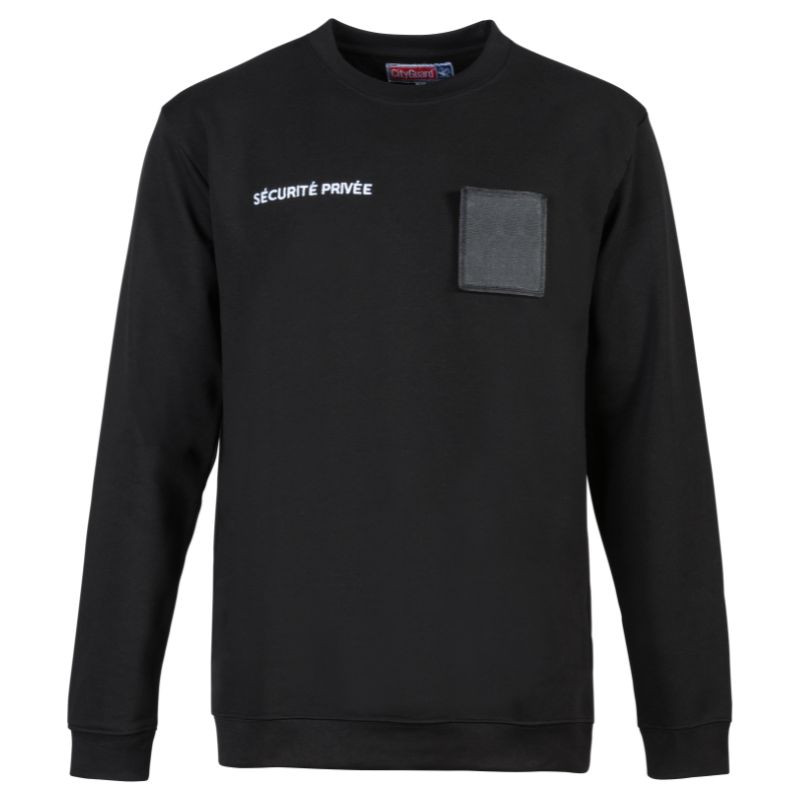 Sweat-shirt de Sécurité Privée Sérigraphie Rétro Réfléchissante Noir – CITYGUARD