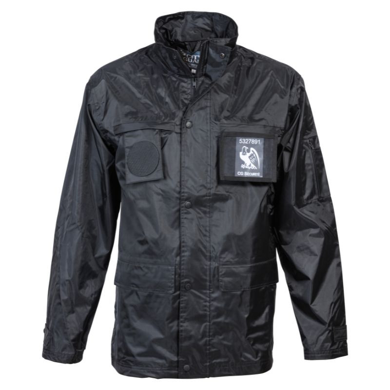 Coupe-vent de Sécurité Privée Mixte Imperméable PVC Noir – CITYGUARD