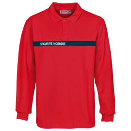 Polo de Sécurité Incendie Unisexe Manches Longues Rouge – CITYGUARD