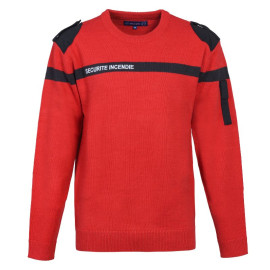 Pull de Sécurité Incendie Unisexe Manches Longues Acrylique/Laine Rouge – CITYGUARD