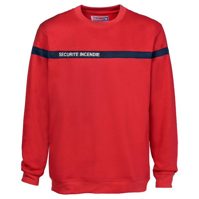 Sweat-shirt de Sécurité Incendie Mixte Manches Longues Rouge – CITYGUARD