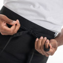 Details lien Tablier Demi-Chef Provence Made in France Noir - MANELLI