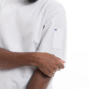 Détails des manches courtes de la veste de cuisine