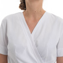 Encolure Blouse Esthéticienne Femme Lorraine Blanche Made in France - MANELLI
