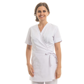 Blouse Esthéticienne Femme Lorraine Blanche Made in France - MANELLI