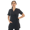 Blouse Esthéticienne Femme Lorraine Noire Made in France - MANELLI