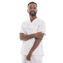 Tunique Médicale Mixte Nouméa Blanche Made in France - MANELLI