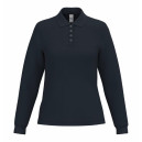 Polo de Service Piqué Femme Manches Longues bleu marine