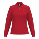 Polo de Service Piqué Femme Manches Longues rouge