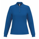 Polo de Service Piqué Femme Manches Longues bleu royal