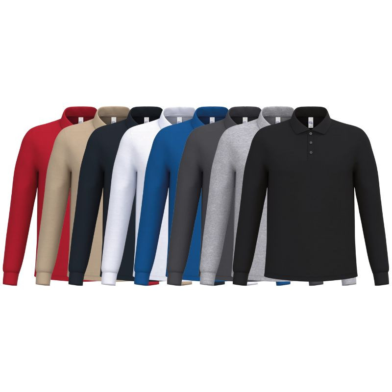 Polo de Travail Piqué Homme Manches Longues - IDEAL BASIC BRAND