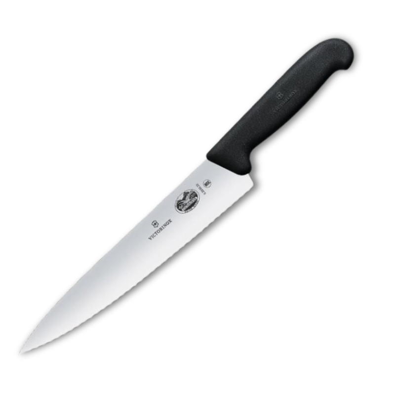 Couteau à Découper à Dents 19cm Noir - VICTORINOX