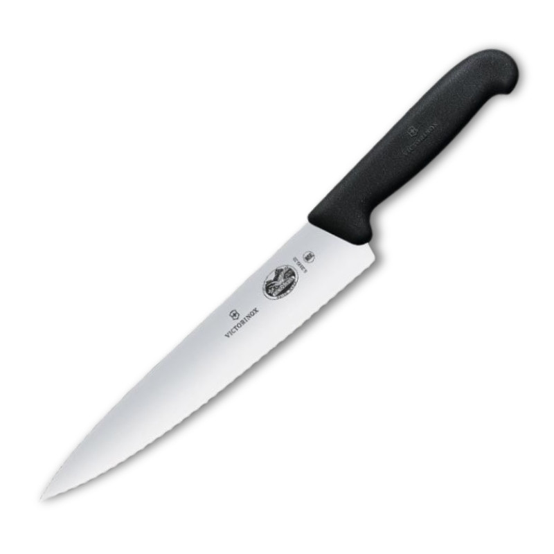 Couteau à Découper à Dents 22cm Noir - VICTORINOX