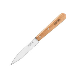 Couteau d'Office Cranté 10 cm Manche Hêtre - OPINEL