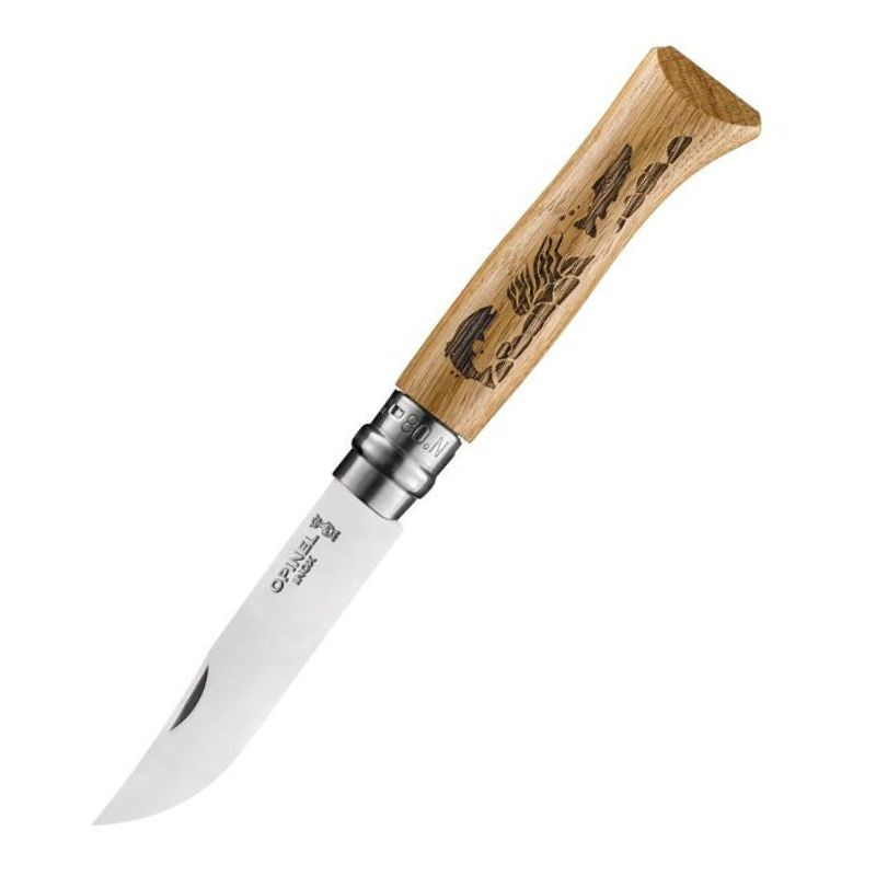 Couteau Professionnel de Poche Lame Inox Manche Bois chêne  – OPINEL