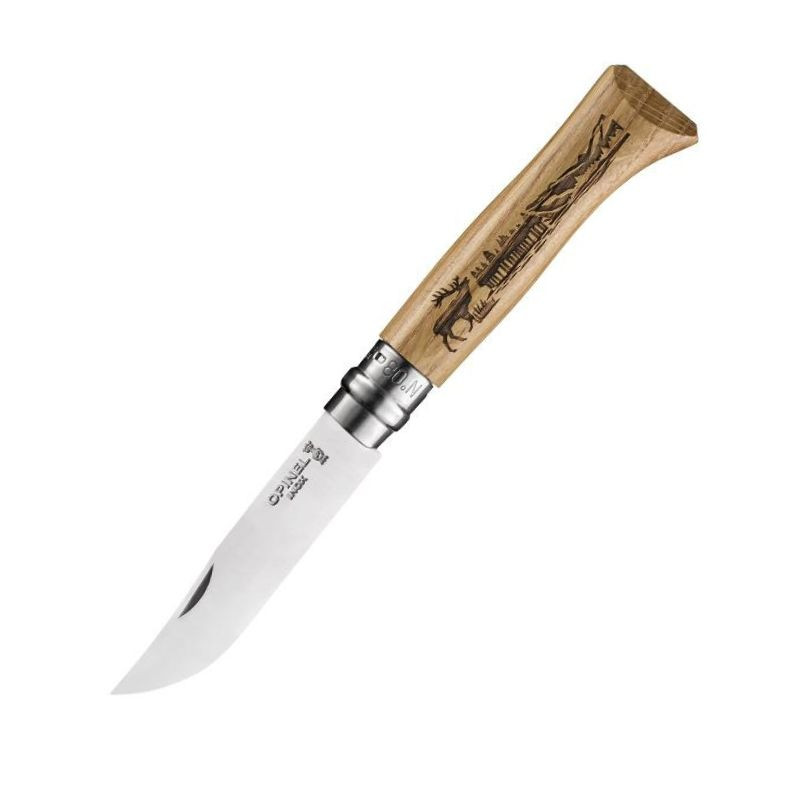 Couteau professionnel de poche Lame inox Manche bois chêne  – OPINEL