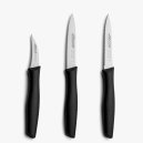 Set de 3 couteaux Office Noir Blister