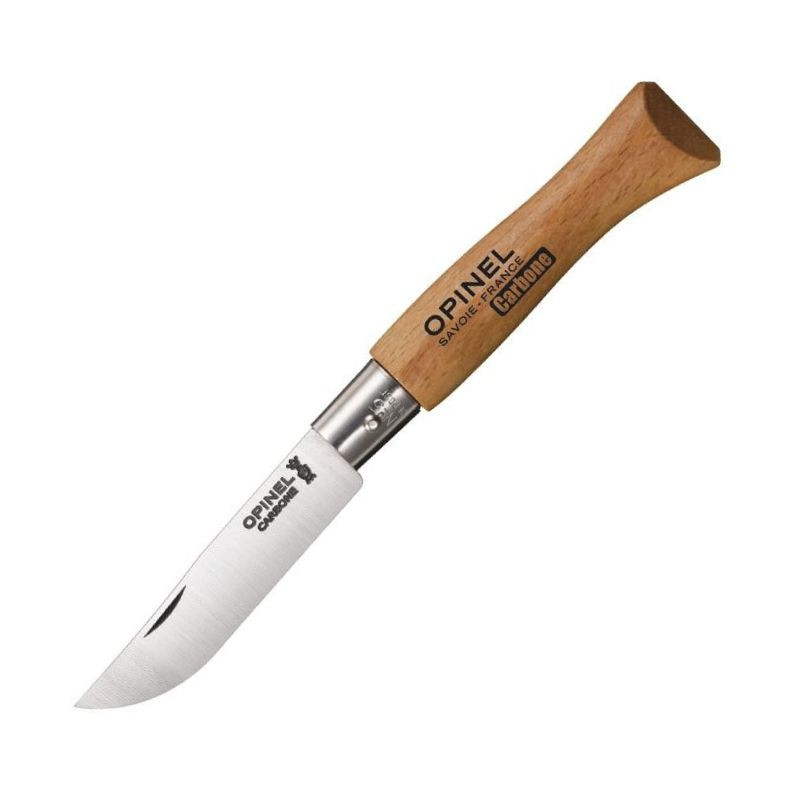 Couteau de Cuisine de Poche Lame Carbone Manche Bois Naturel - OPINEL