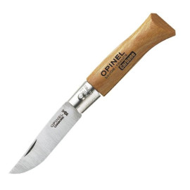 Couteau Tradition Carbone N°03 Lame 4cm Manche Hêtre - OPINEL