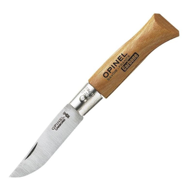 Couteau de Cuisine Lame Carbone Manche Bois - OPINEL