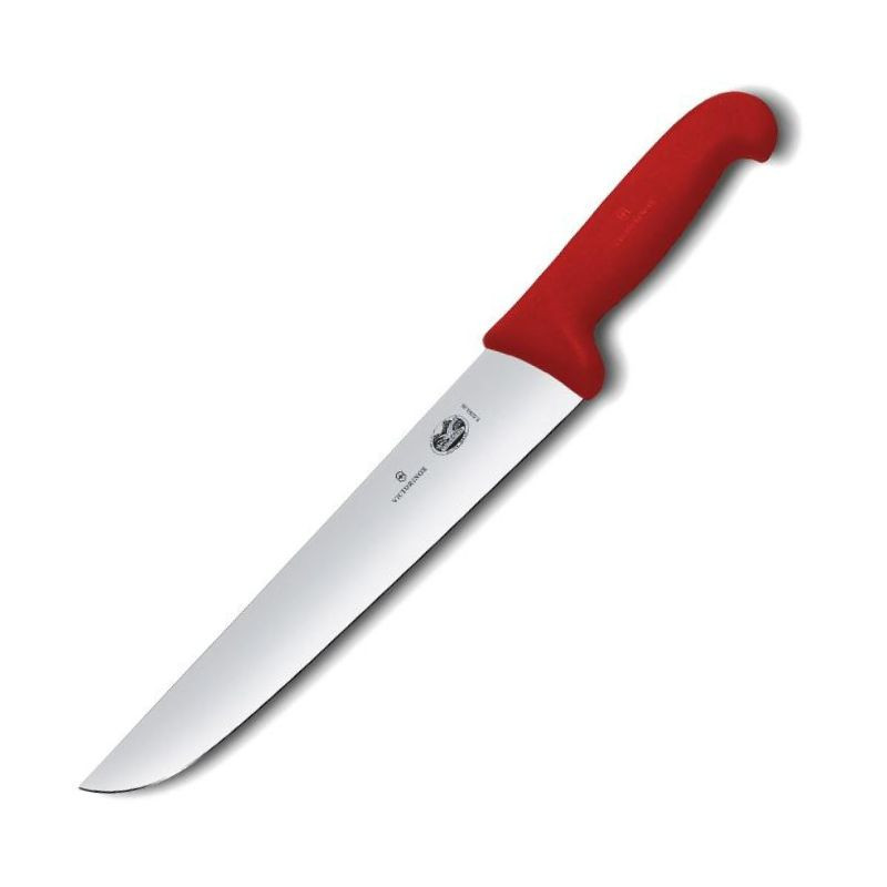 Couteau de Boucher Lame 28cm Manche Fibrox Rouge - VICTORINOX