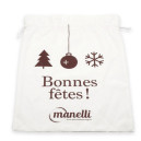 Sac de Noël BLANC 100 % Coton - MANELLI