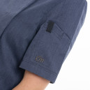 poche veste de Cuisine Femme Manches Courtes Bleu Denim Shade