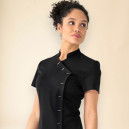 Blouse Esthéticienne Femme Manches Courtes NOIR - CLINIC DRESS