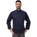 Veste de Cuisine Homme Bleu Liseré Blanc Océan - MANELLI - 0