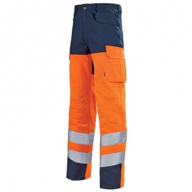 Pantalon de Travail Fluo Orange Hivi / Marin - ADOLPHE LAFONT