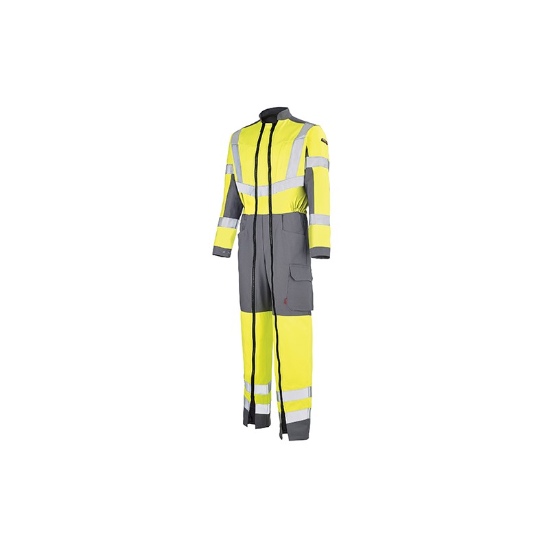 Combinaison de travail fluo JAUNE HIVI/ACIER 5HVG80CP