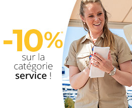 -10% sur les vêtements de SERVICE jusqu'au 25 mai avec le code EXTRA25. Hors offres broderie, gravure et "exclus web".